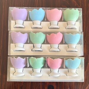 Adorable Department 56 Pastel Porcelain Bisque Cracked Egg Cups 12 total